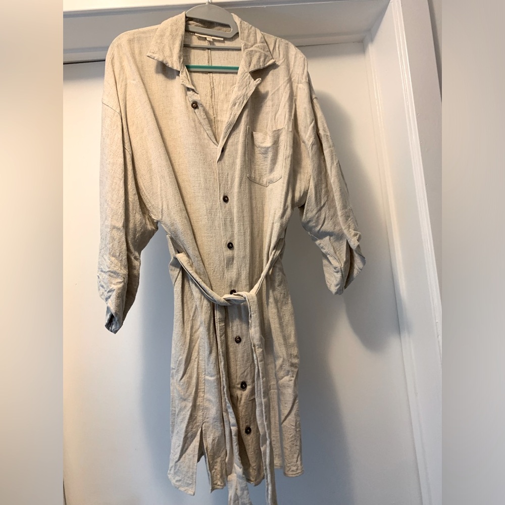Linen beige dress